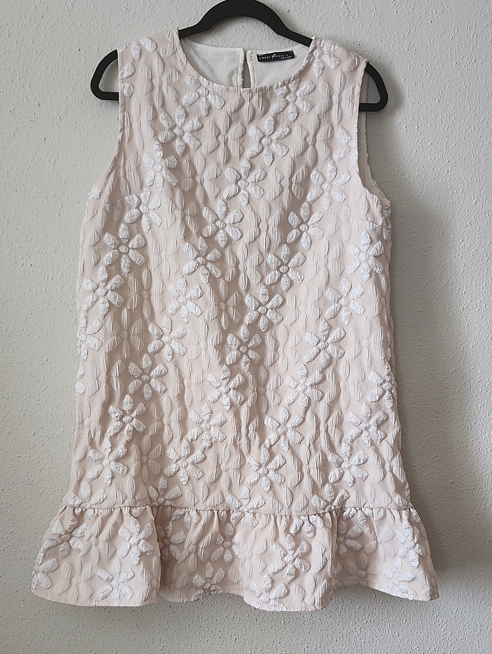 Emery Rose Pale Pink Sleeveless Floral Appliqué Dress